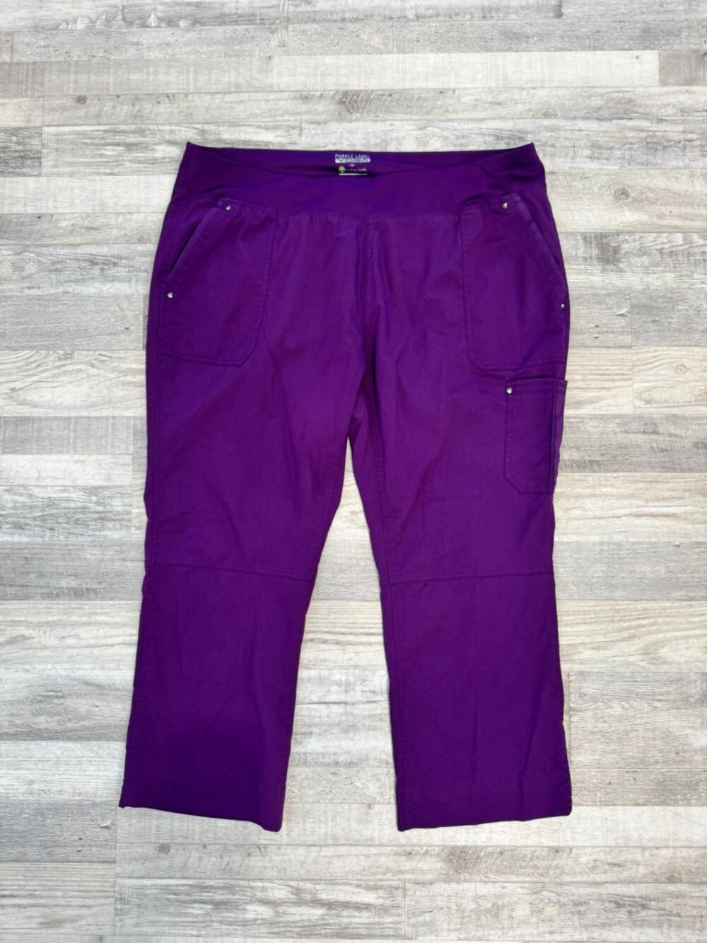 Purple Label Yoga By Healing Hands Purple Scrub Pants Size 2X Petite D21
